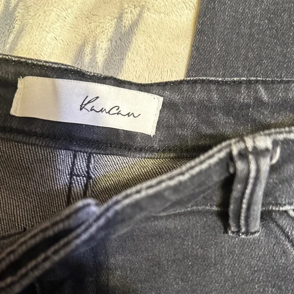 A117. Black high rise Wide Leg Jeans - have been altered size 26 - Picture 4 of 14